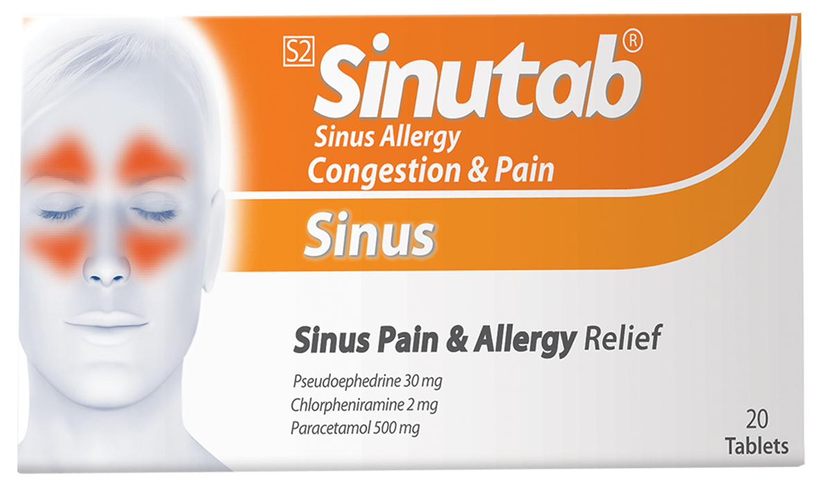 Sinutab Sinus Allergy Congestion And Pain tablets – City Plaza Pharmacy