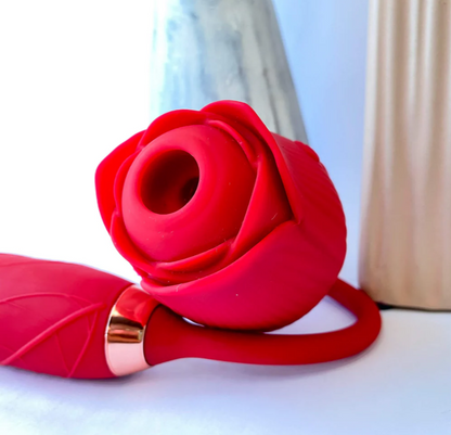 2-in-1 Thrusting Rose Vibrator