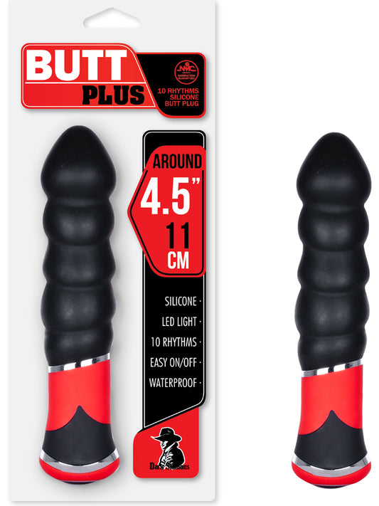 BUTT PLUS 4,5 INCH SILICONE BUTT PLUG VIBRATOR