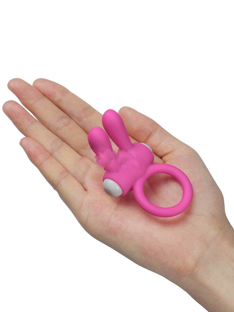 Power Clit Silicone Rabbit Cock Ring Pink or Black | Vibrator