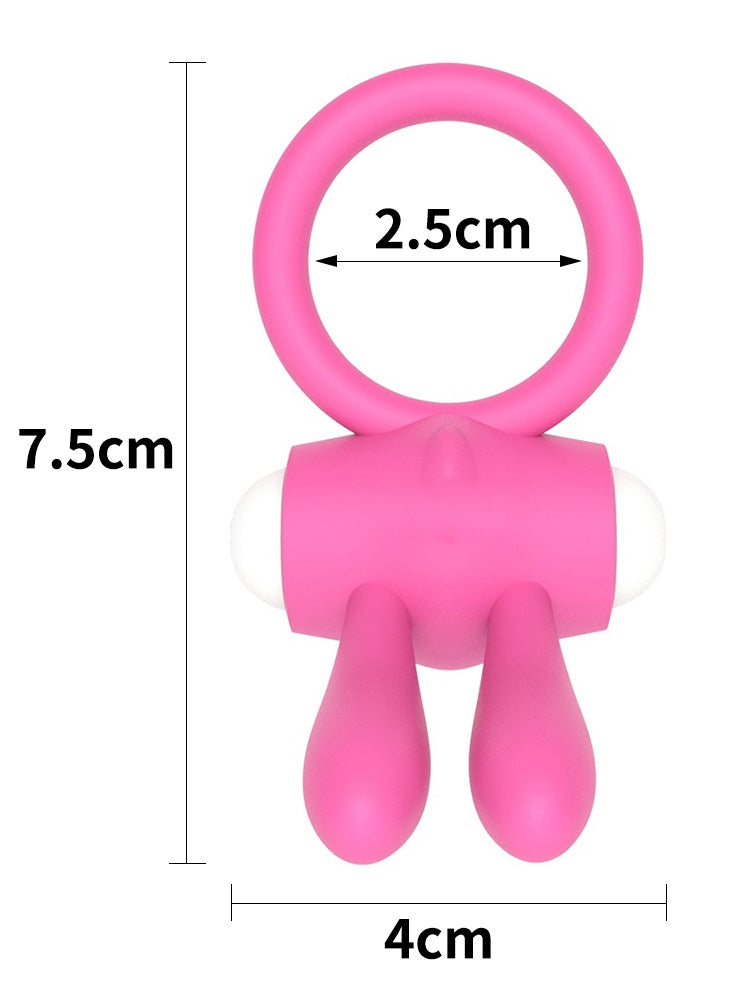 Power Clit Silicone Rabbit Cock Ring Pink or Black | Vibrator